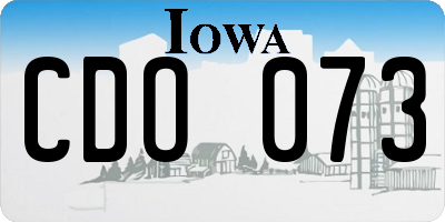IA license plate CDO073