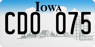 IA license plate CDO075