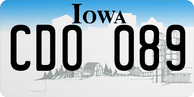 IA license plate CDO089