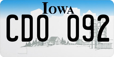 IA license plate CDO092