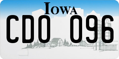 IA license plate CDO096