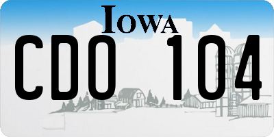 IA license plate CDO104
