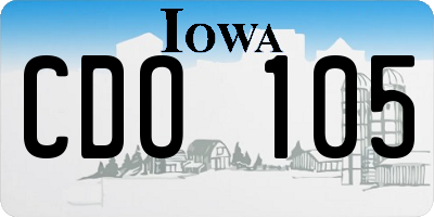 IA license plate CDO105
