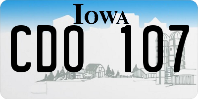 IA license plate CDO107