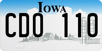 IA license plate CDO110