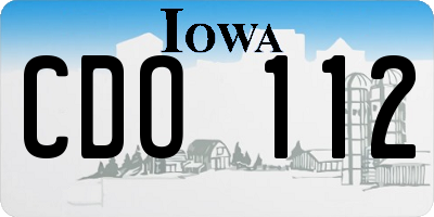 IA license plate CDO112