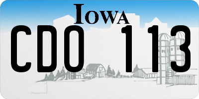 IA license plate CDO113