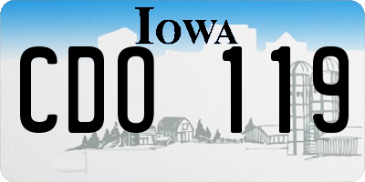 IA license plate CDO119