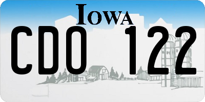IA license plate CDO122