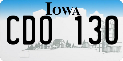 IA license plate CDO130