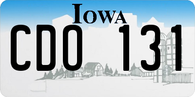 IA license plate CDO131