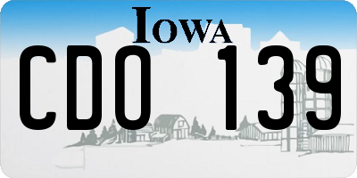 IA license plate CDO139