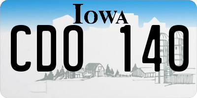 IA license plate CDO140