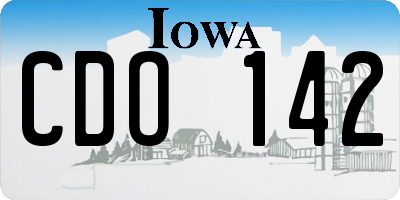 IA license plate CDO142