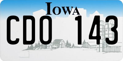 IA license plate CDO143