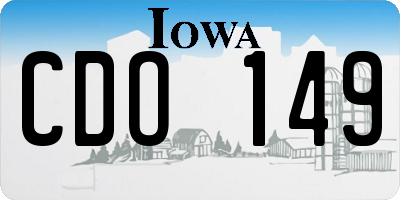 IA license plate CDO149