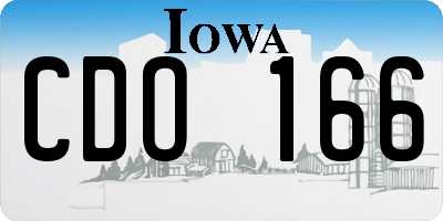 IA license plate CDO166