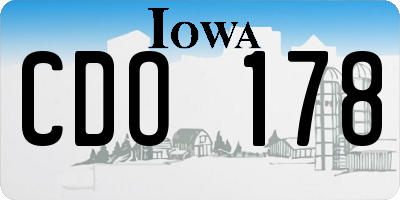 IA license plate CDO178