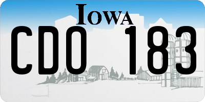 IA license plate CDO183