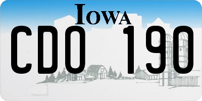 IA license plate CDO190