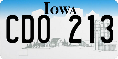 IA license plate CDO213