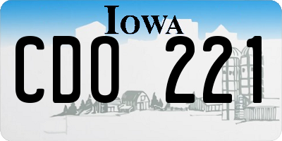 IA license plate CDO221