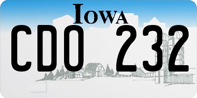 IA license plate CDO232