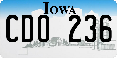 IA license plate CDO236
