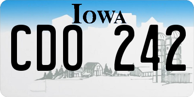 IA license plate CDO242