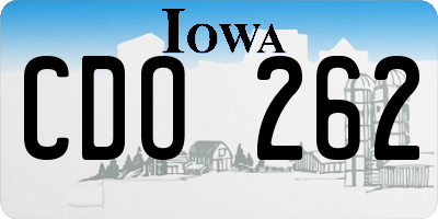 IA license plate CDO262