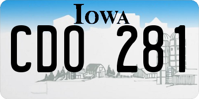 IA license plate CDO281