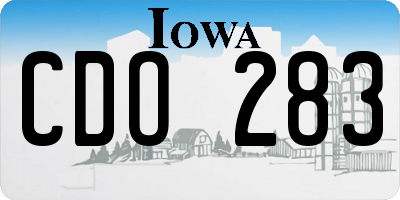 IA license plate CDO283