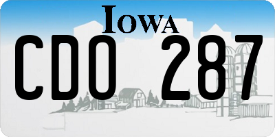 IA license plate CDO287