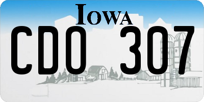 IA license plate CDO307