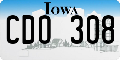 IA license plate CDO308
