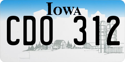 IA license plate CDO312