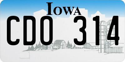 IA license plate CDO314