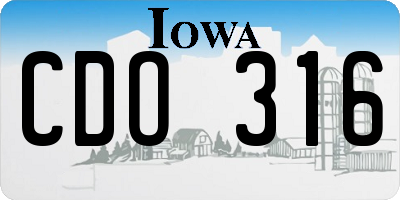 IA license plate CDO316