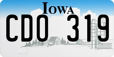 IA license plate CDO319