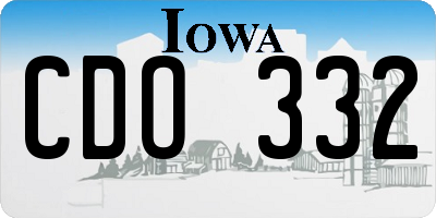 IA license plate CDO332
