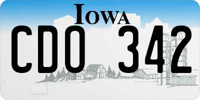 IA license plate CDO342