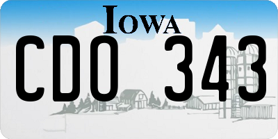 IA license plate CDO343