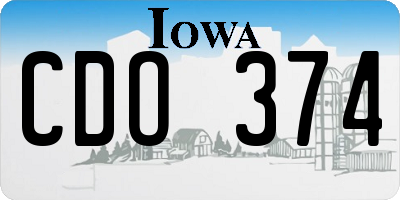 IA license plate CDO374