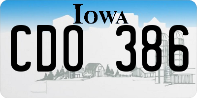 IA license plate CDO386