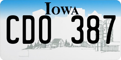 IA license plate CDO387