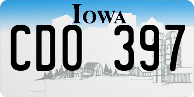 IA license plate CDO397
