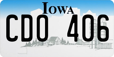 IA license plate CDO406