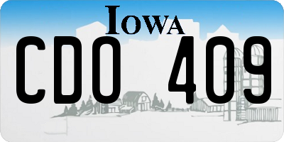 IA license plate CDO409