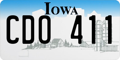 IA license plate CDO411