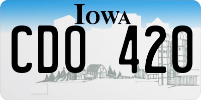 IA license plate CDO420